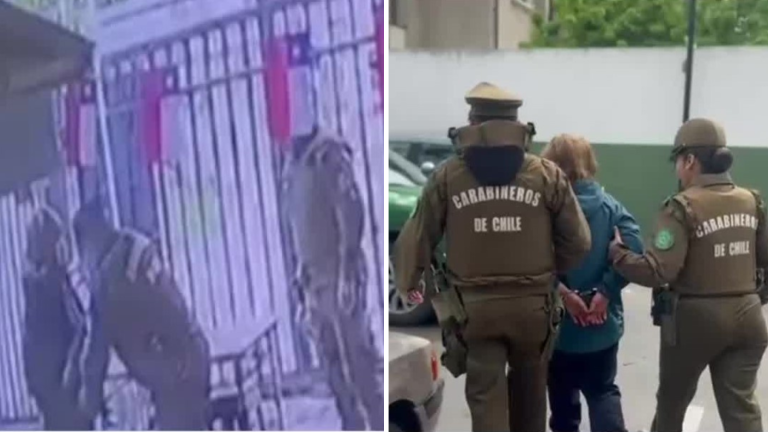 VIDEO | Sentada y portando un arma: Así fue detención de mujer investigada por parricidio