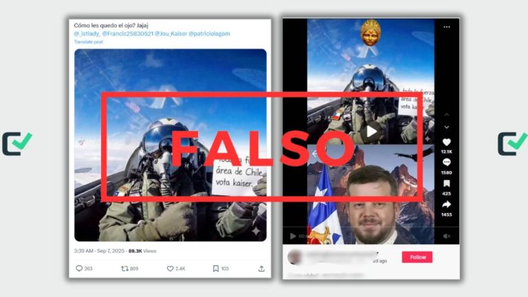 Un piloto de la Fuerza Aérea no apoyó al candidato Kaiser; el video viral está hecho con IA