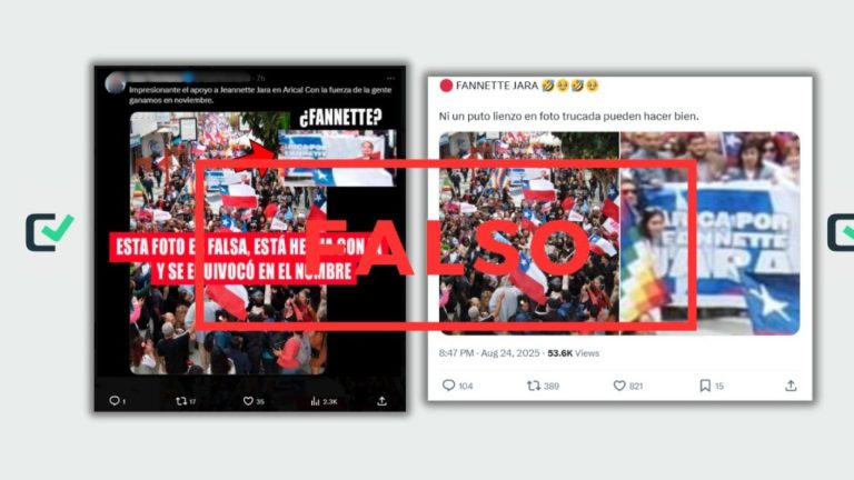 Esta foto de apoyo a Jeannette Jara en Arica no está manipulada