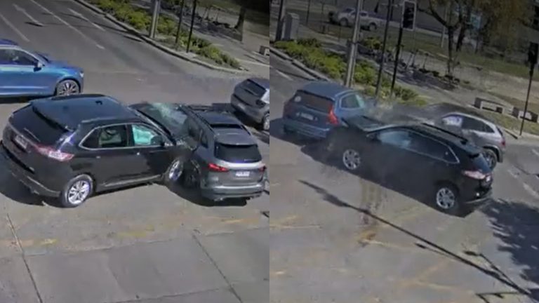 Choque involucró a tres vehículos: Así fue la persecución tras violento asalto en Vitacura