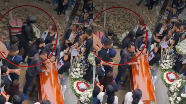 Insólito: Repartidor llevaba flores a un funeral y terminó cayendo a fosa donde aparentemente enterrarían al difunto