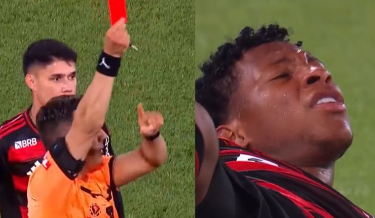 Por insólita agresión: Gonzalo Plata fue expulsado y dejó a Flamengo con uno menos ante Racing