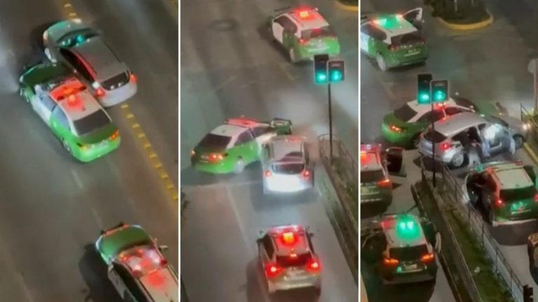 VIDEO | Los persiguieron, acorralaron y chocaron con Carabineros: Se intentaron fugar pero fue en vano