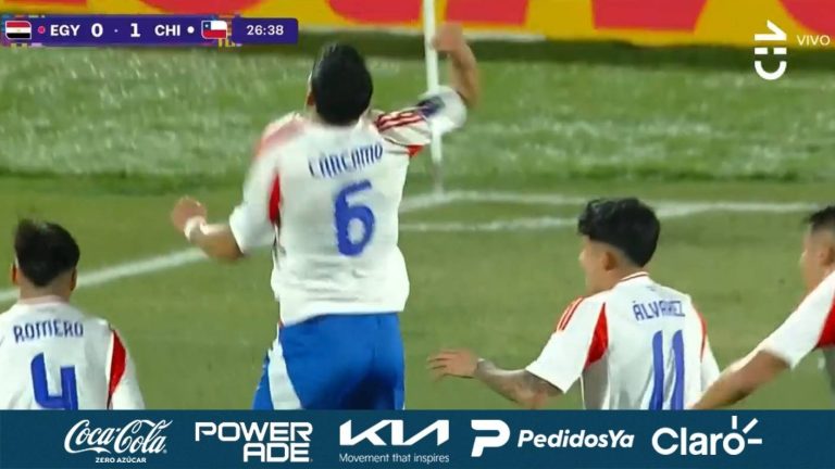 Golazo de Chile: Nicolás Cárcamo sacó un furioso remate y Chile se pone en ventaja ante Egipto