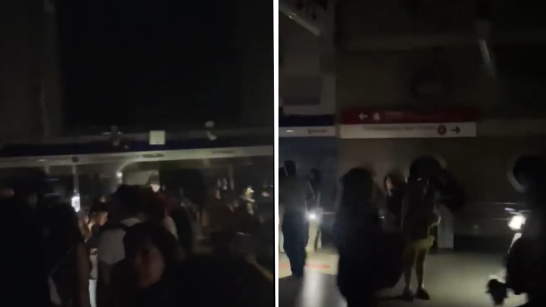 VIDEO | Completamente a oscuras: Así vivieron los pasajeros el corte de luz en la Línea 4 del Metro