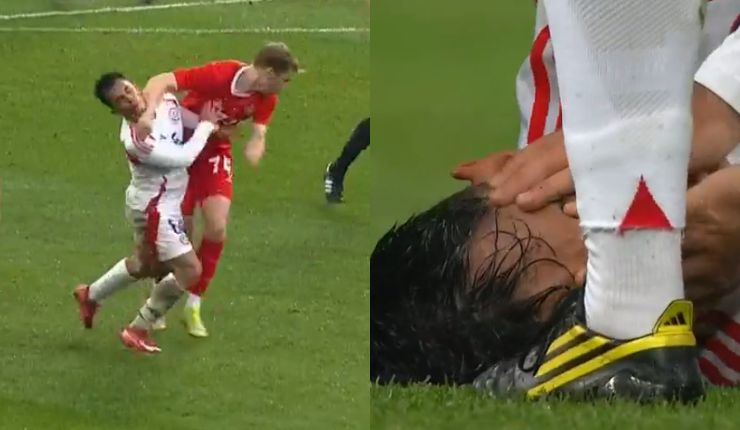 Generó molestia en La Roja: El fuerte codazo que recibió Vicente Pizarro de volante de Rusia