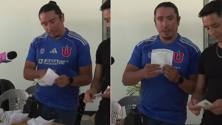 Hincha sorprendió en local de votación al usar camiseta de la U en el Estadio Monumental