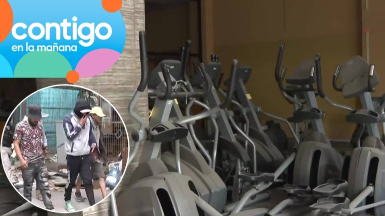 Sorprenden EN VIVO a sujetos que intentaban robar máquinas de reconocido gimnasio abandonado