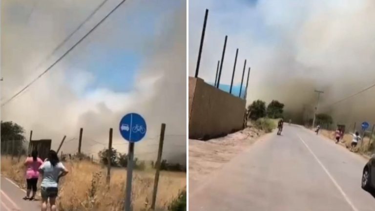 Emergencia en Tiltil: Senapred ordena evacuar sector de Polpaico por incendio forestal