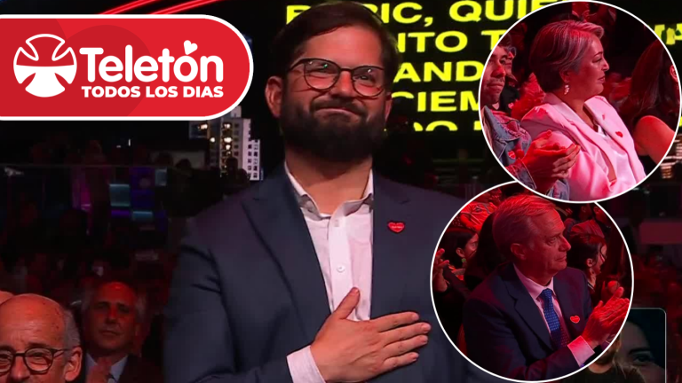 Con aplausos: Así fue el recibimiento del presidente Gabriel Boric y candidatos presidenciales en Teletón 2025