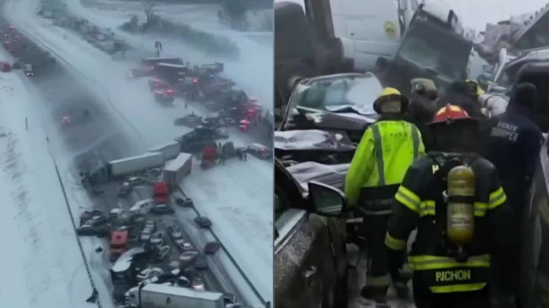 VIDEO | Tormenta de nieve provocó choque MASIVO de más de 50 autos en Estados Unidos