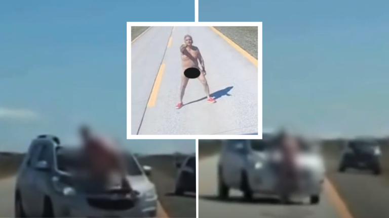 Chileno desnudo y en estado de ebriedad fue detenido por atacar auto argentino en Punta Arenas