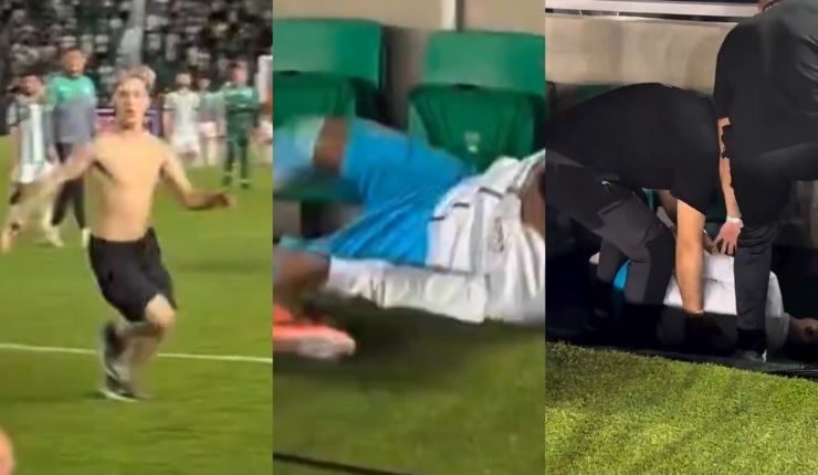 VIDEO | Hincha arrolló a jugador del Santos al intentar acercarse a Neymar: Tuvo que ser atentido