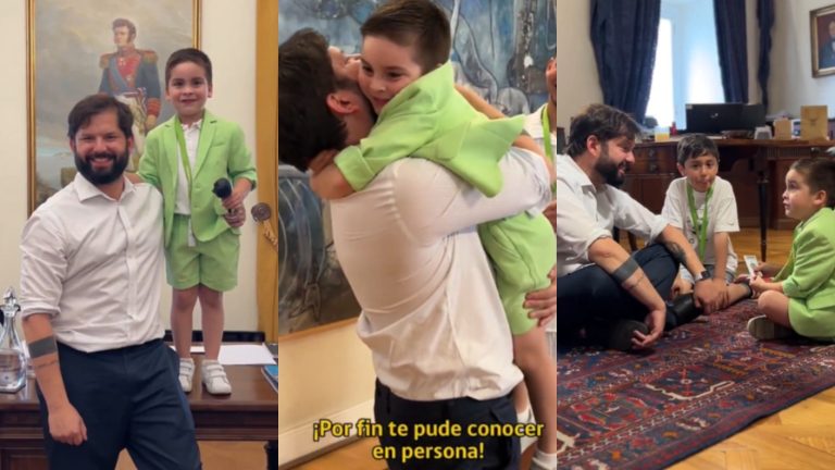 Pdte. Boric compartió con Santino, el niño que lloró al enterarse que se acaba su mandato