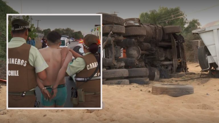 ¿Por qué se sacó la ropa?: Carabineros explica presunto motivo de conductor de camión tras volcar en autopista