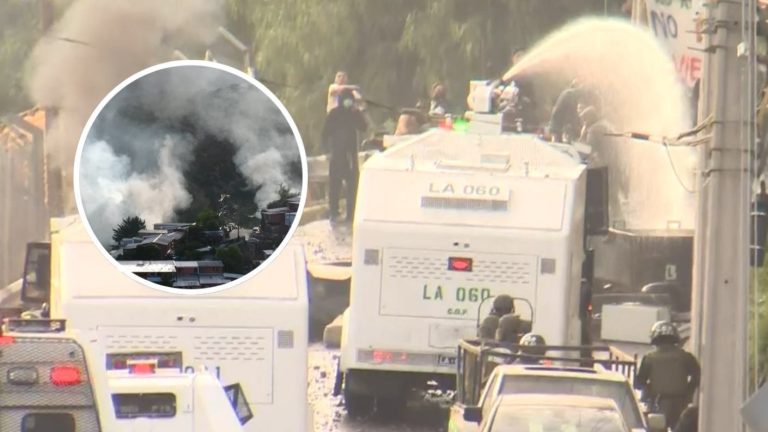 Incidentes en desalojo de toma en Lo Barnechea: Ataques a carabineros y vaciaron piscinas forestales