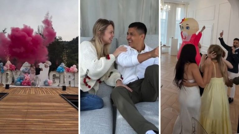 ¡En 3 países diferentes! Pareja de Alexis Sánchez muestra cómo fue la revelación de sexo de su hija