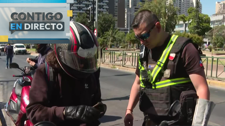 Refuerzan fiscalización de motos en Ñuñoa por aumento de asaltos: Sujeto fue sorprendido sin licencia