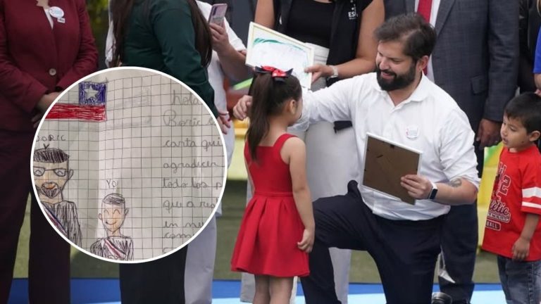 “Hola, señor Boric”: Niño regaló al presidente con carta escrita a mano en inauguración de jardín infantil