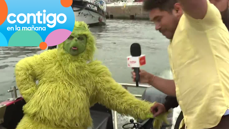 ¡Casi causa un accidente! El Grinch tocó sin querer una palanca de la lancha y asustó a Gino Costa