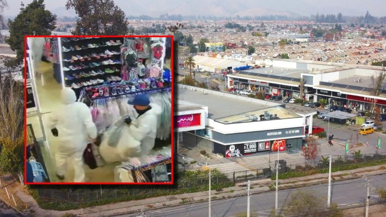 Con overoles, disparando y tirando miguelitos: El cinematográfico robo de delincuentes en concurrido mall de Maipú
