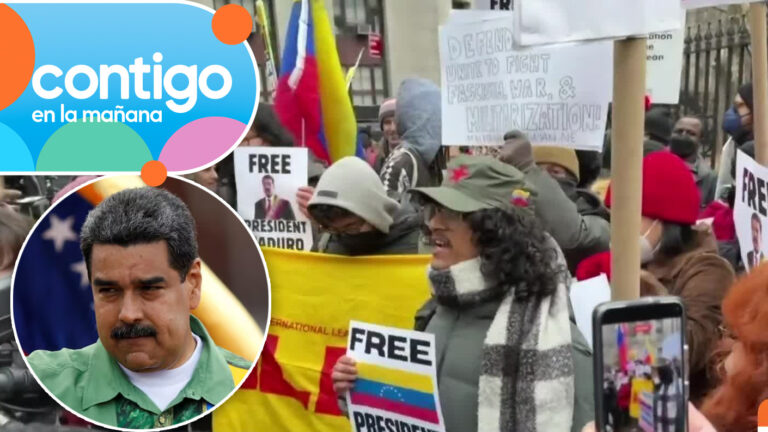 Alta tensión fuera de tribunales: Registran manifestaciones a favor y en contra de Maduro en Nueva York