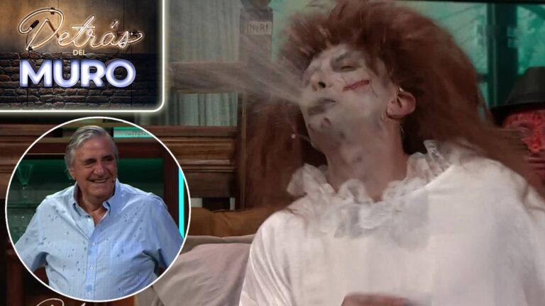 ¡Quedó todo manchado! La niña del exorcista le lanzó piscola en la cara a Kike Morandé