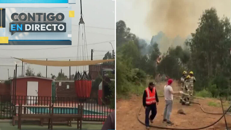 Piloto sacó agua de una piscina: Bomberos combaten foco de incendio en Altos de la Parra