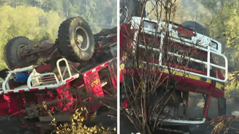 Siete bomberos lesionados tras volcamiento de carro en combate de incendios en Florida