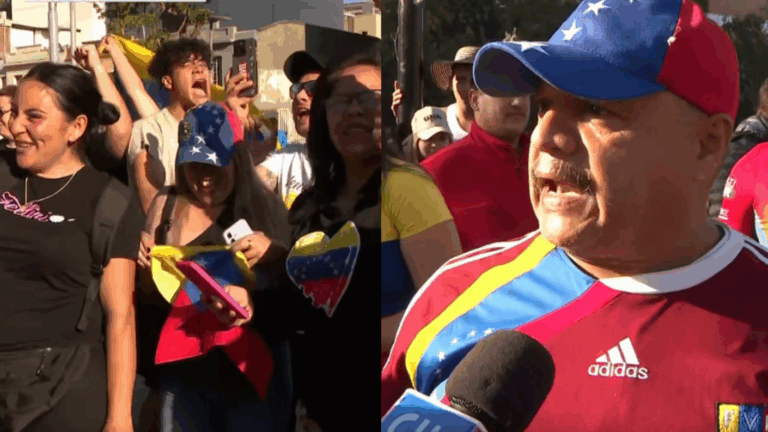 “Nos vamos de Chile”: Venezolanos celebran en Santiago la caída del régimen de Nicolás Maduro