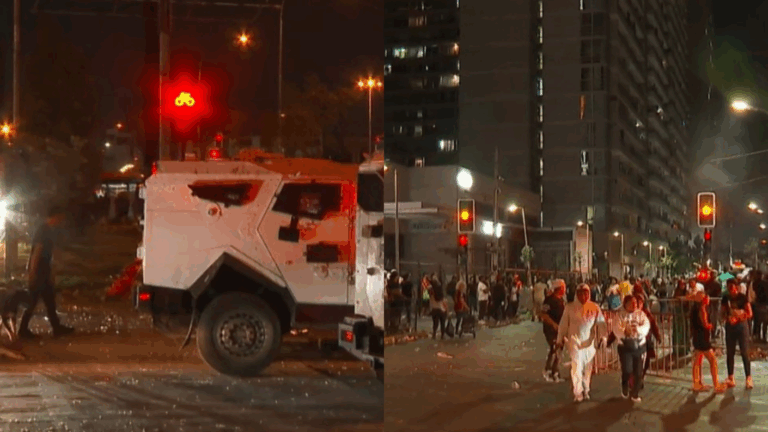 Lanzamiento de botellas y heridos: Celebración venezolana terminó con desórdenes en Estación Central