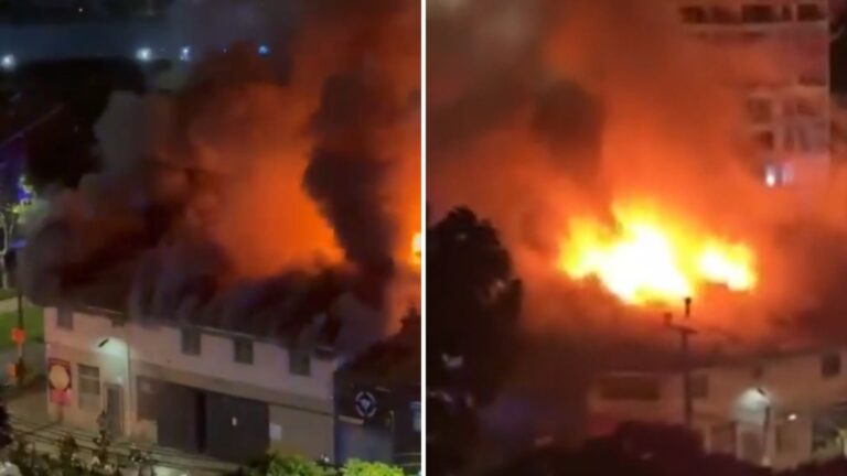 Incendio afectó a vivienda y locales comerciales en Concepción: Bomberos trabaja en un rebrote