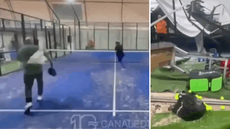 VIDEO | Intenso tornado arrasa con cancha de padel en Italia
