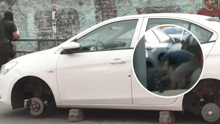 Salieron a trabajar y sus autos no tenían ruedas: Alertan regreso de este robo en Santiago