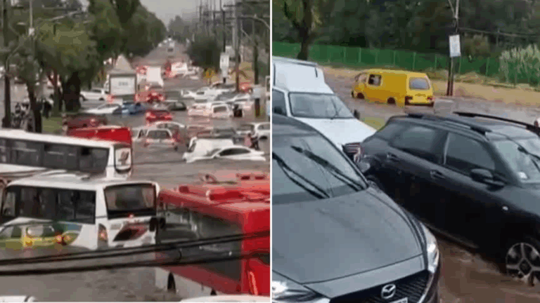 VIDEO | Emergencia en Maipú: Más de una decena de autos quedaron atrapados tras inundación por lluvias