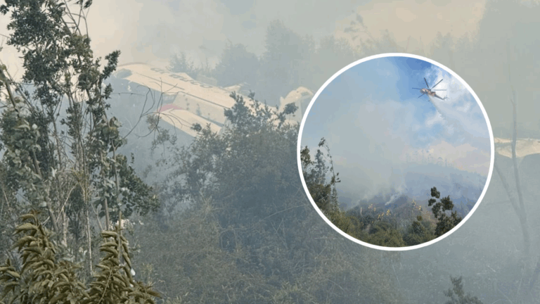 Avioneta que combatía incendio forestal capotó en Lebu: Piloto fue trasladado de urgencia