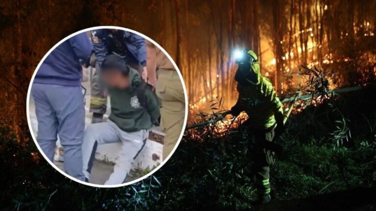 VIDEO | Captan detención de hombre acusado de intentar iniciar incendio en Penco