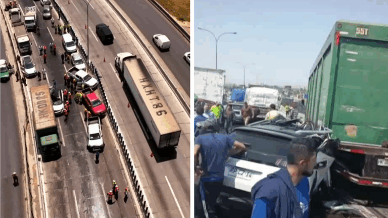 AHORA | Caos en Autopista Central: Choque múltiple en General Velásquez provoca corte total de ruta