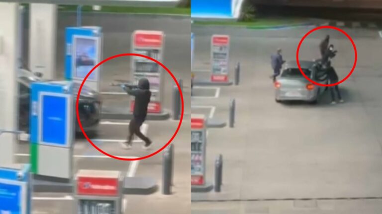VIDEO | Graban violento asalto de encapuchados a bencinera de Conchalí: Cliente se defendió con cuchillo