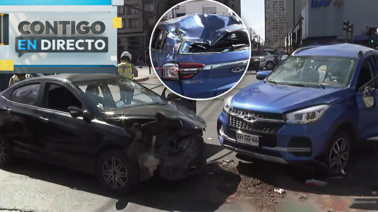 Colisión de alto impacto dejó dos conductores heridos en plena Alameda: Vehículos chocaron a gran velocidad