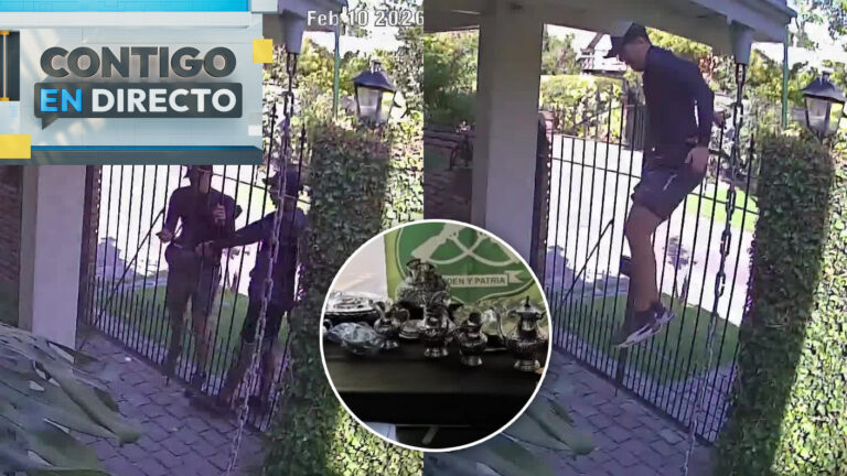 Delincuentes fueron captados robando casa en Vitacura: Huyeron dejando caer objetos sustraídos