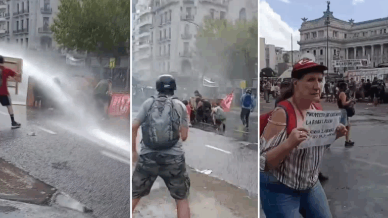 Violentos enfrentamientos y decenas de detenidos dejó la protesta por la reforma laboral de Milei