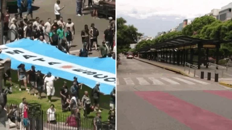 Comienza paro nacional en Argentina: Así amaneció Buenos Aires tras la huelga convocada en todo el país