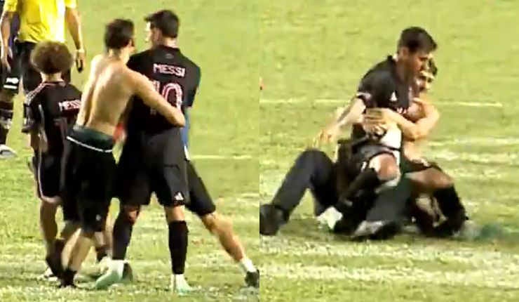Inédito: Amistoso del Inter Miami terminó con Messi derribado por guardias de seguridad