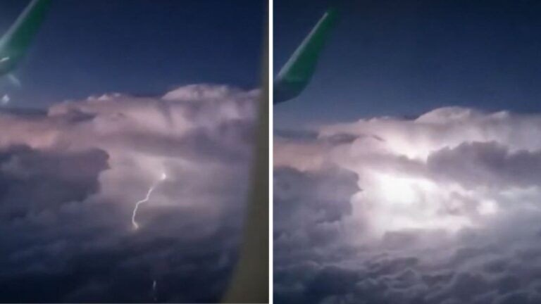 VIDEO | Pasajeros de avión captaron cómo se vio la tormenta eléctrica en Santiago desde el cielo