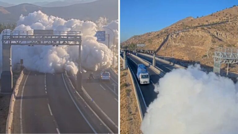 Todo se cubrió de humo: Cámaras de autopista captaron cómo se originó trágico accidente en Renca