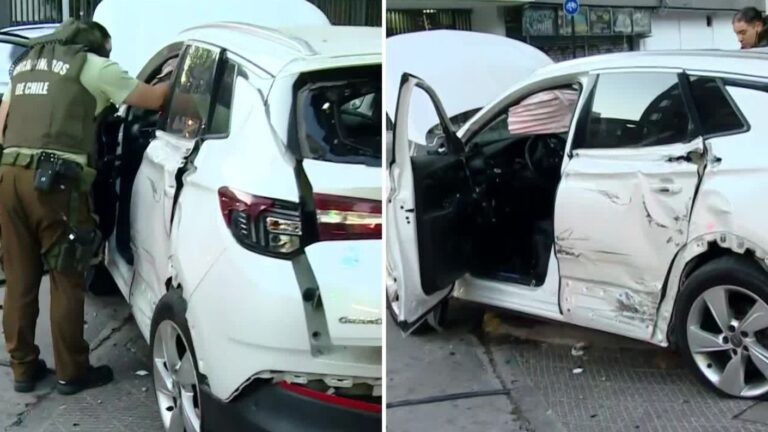 Accidente vehicular en Santiago Centro: Conductor de automóvil terminó lesionado tras impactar a bus RED