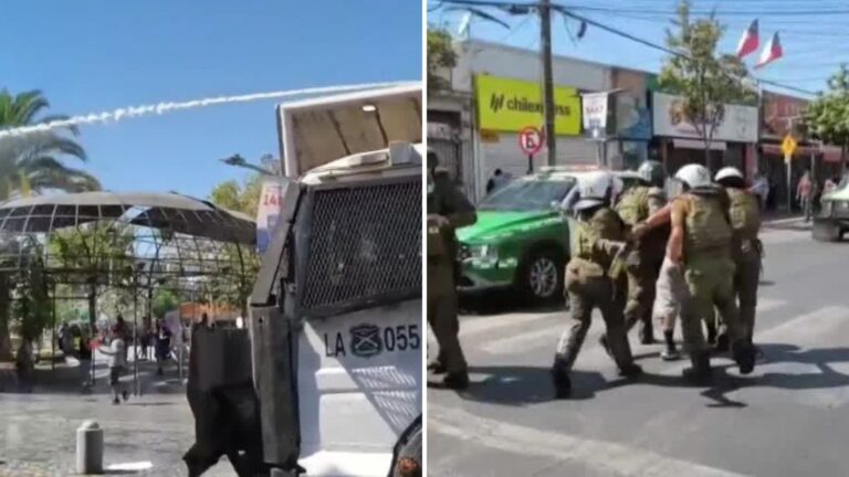 Hay 5 personas detenidas: Disturbios en la Plaza de Puente Alto tras erradicación de comercio ambulante