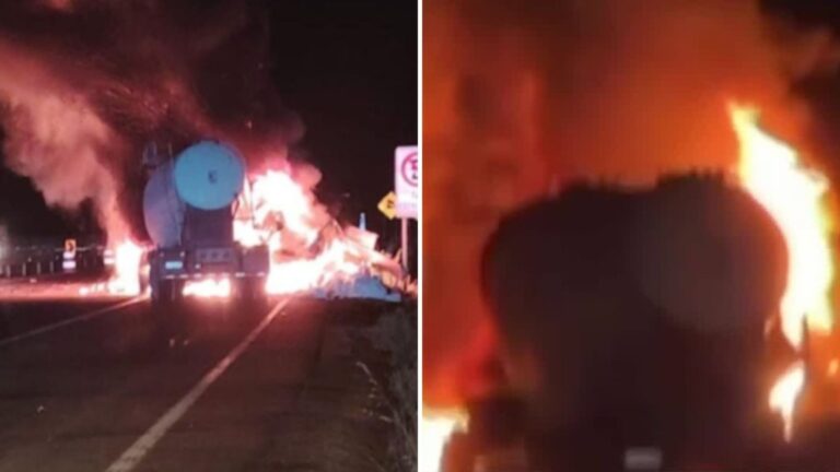 El segundo caso en una noche: Camión se incendió y dejó una persona muerta en la Ruta 5 Norte en Ovalle
