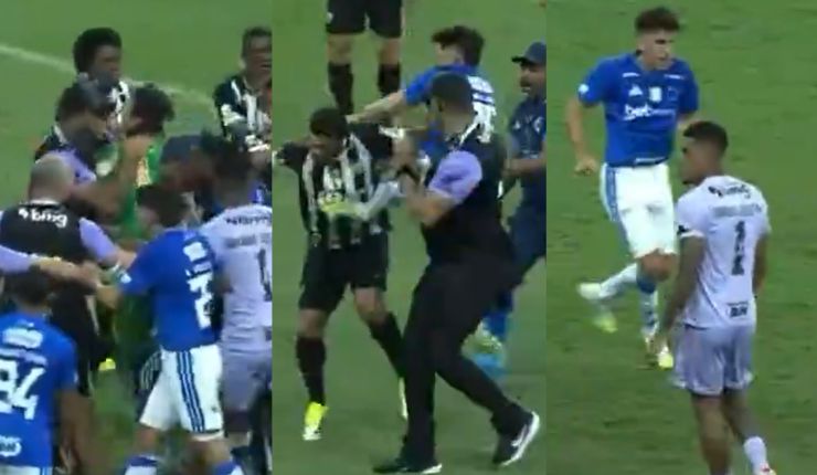 Patadas voladoras y 23 expulsados: Final entre Cruzeiro y Atlético Mineiro terminó en batalla campal
